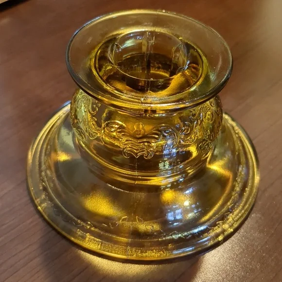 Federal Madrid Amber Glass Taper Holders - Picture 7 of 13